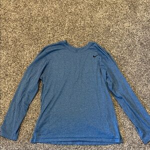 Nike Men's Dri-Fit Blue Long Sleeve Tee